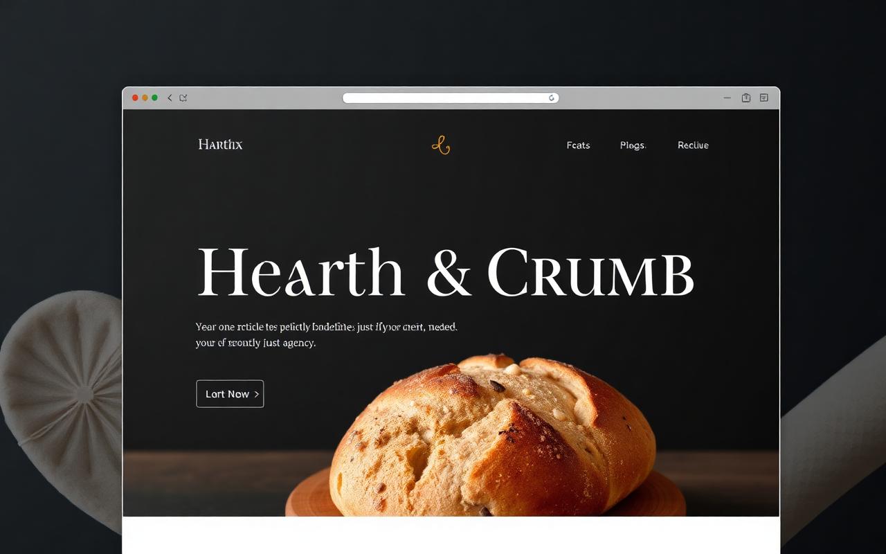 Hearth & Crumb website mockup